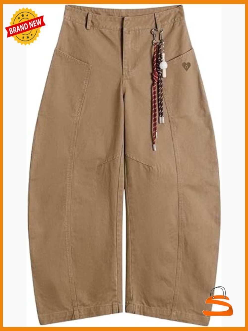 Unisex Baggy Barrel Pants Wide Leg Streetwear Casual Lantern Trousers